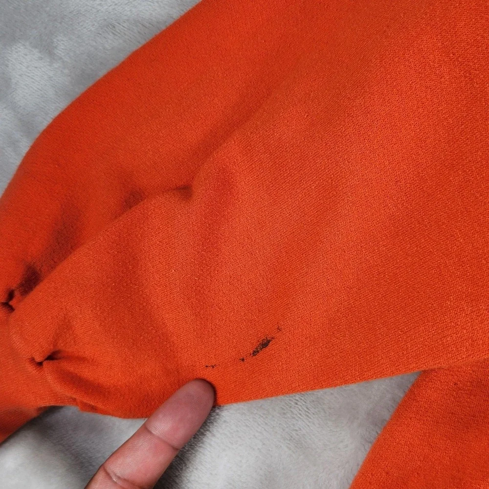 Vintage Denver Broncos Sweatshirt Mens Large Orange NFL Football Trench